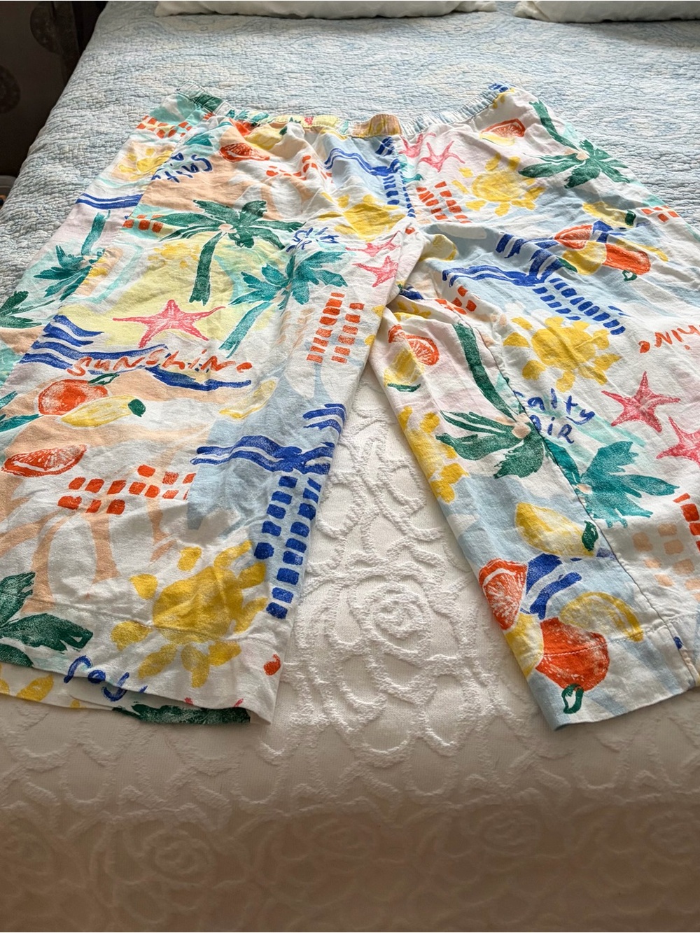 Sonoma Multicolor Tropical Print Wide-Leg Pants